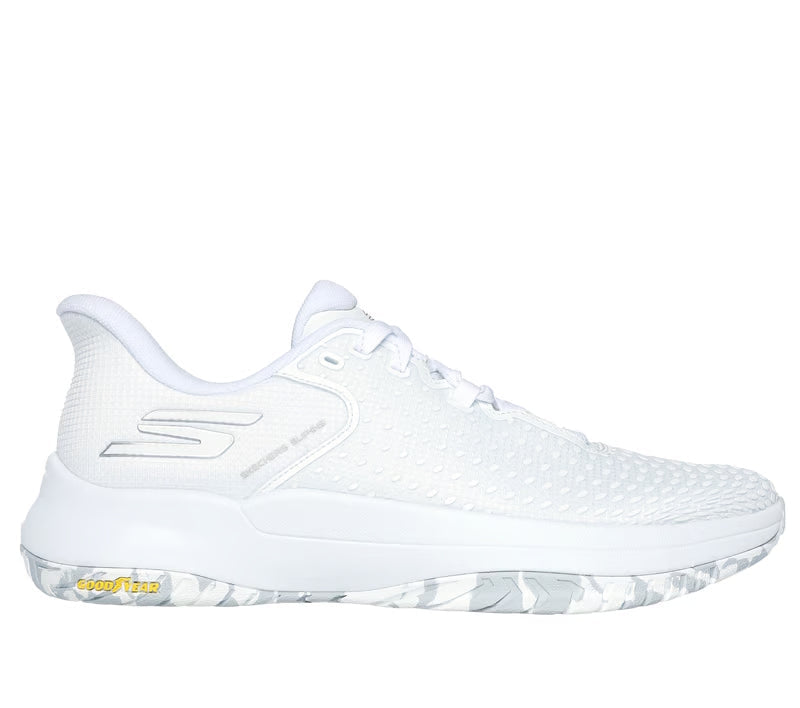 Men's Skechers Viper Court Elite, White/Silver, 9 D Medium