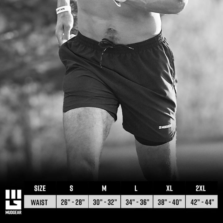 F3 MudGear Men's 2-in-1 Training Shorts (Black) - Made to Order