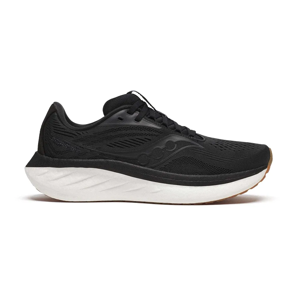Men's Saucony Ride 18, Black/Gum, 11 D Medium