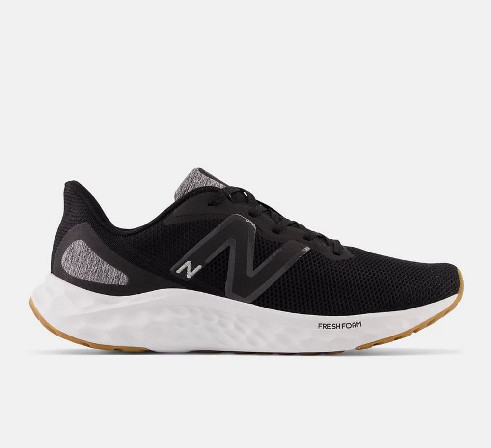Men's New Balance Fresh Foam Arishi v4, Black/Grey/Beige, 15 D Medium