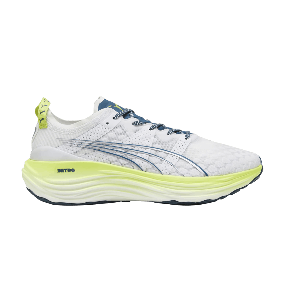 Men's Puma ForeverRun Nitro, White/Ocean Tropic/Lime Pow, 8.5 D Medium