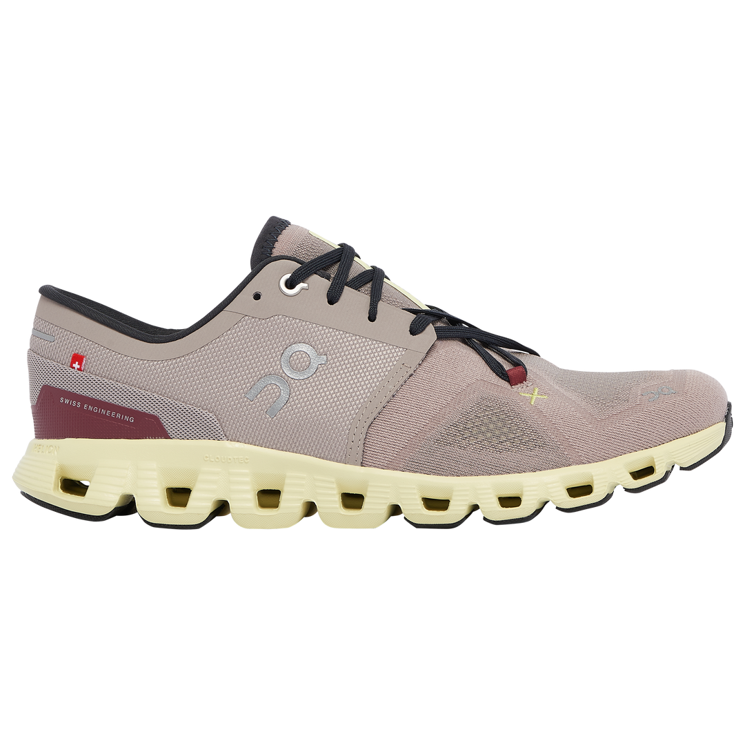 Men's On Cloud X 3, Fog/Hay, 8 D Medium