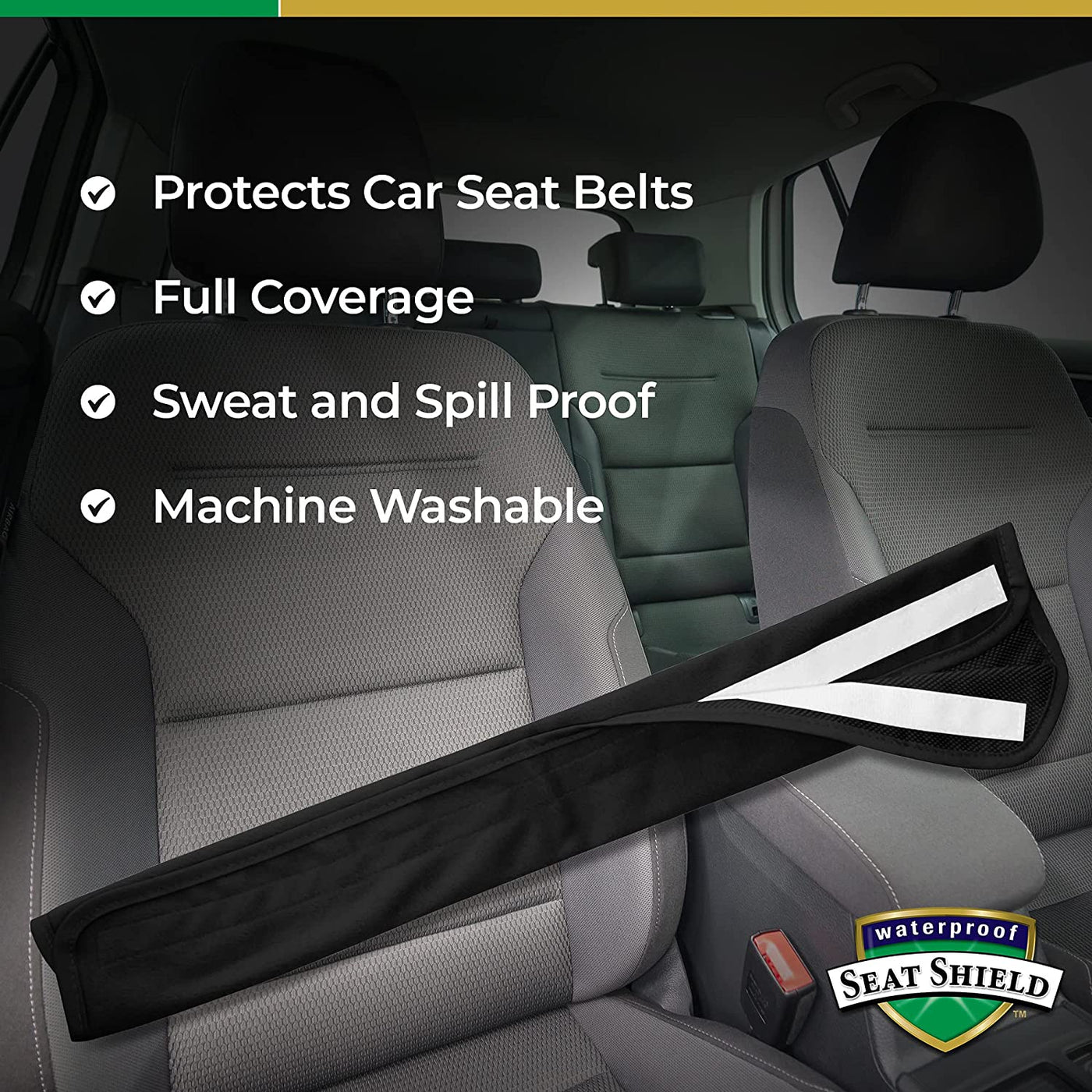 Waterproof Seat Belt Cover - Black