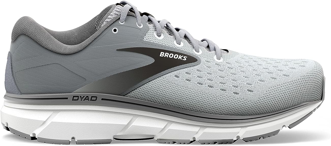 Men's Brooks Dyad 11, Grey/Black/White, 9.5 D Medium