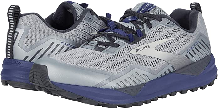 Men's Brooks Cascadia 15, Ebony/Silver/Deep Cobalt, 12 D Medium