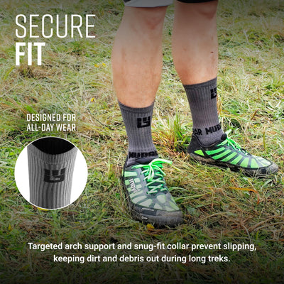 Performance Hiking/Trekking Sock - Gray/Black (2 Pair Pack)