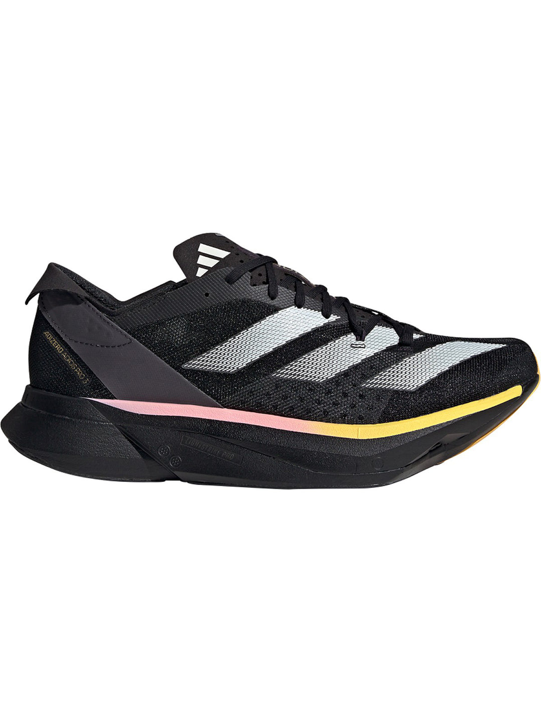 Men's Adidas Adizero Adios Pro 3, Core Black/Zero Metallic/Spark, 13 D Medium