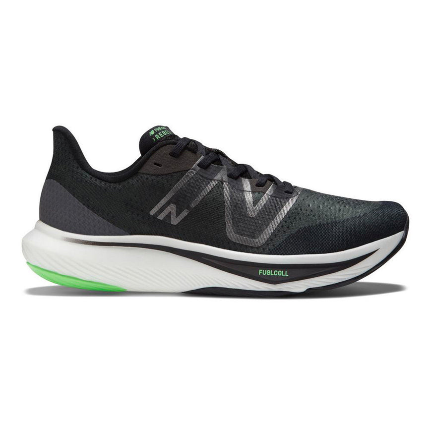 Men's New Balance FuelCell Rebel V3, Black/Inifinty Blue/Vibrant Spring, 8.5 D Medium