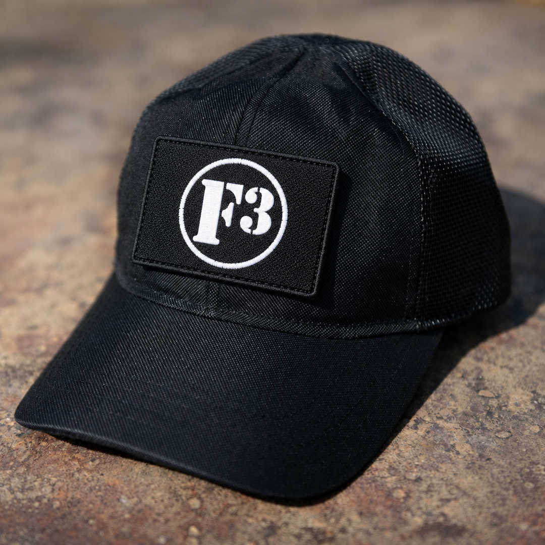 F3 MudGear Tac Hat + White logo Patch Bundle