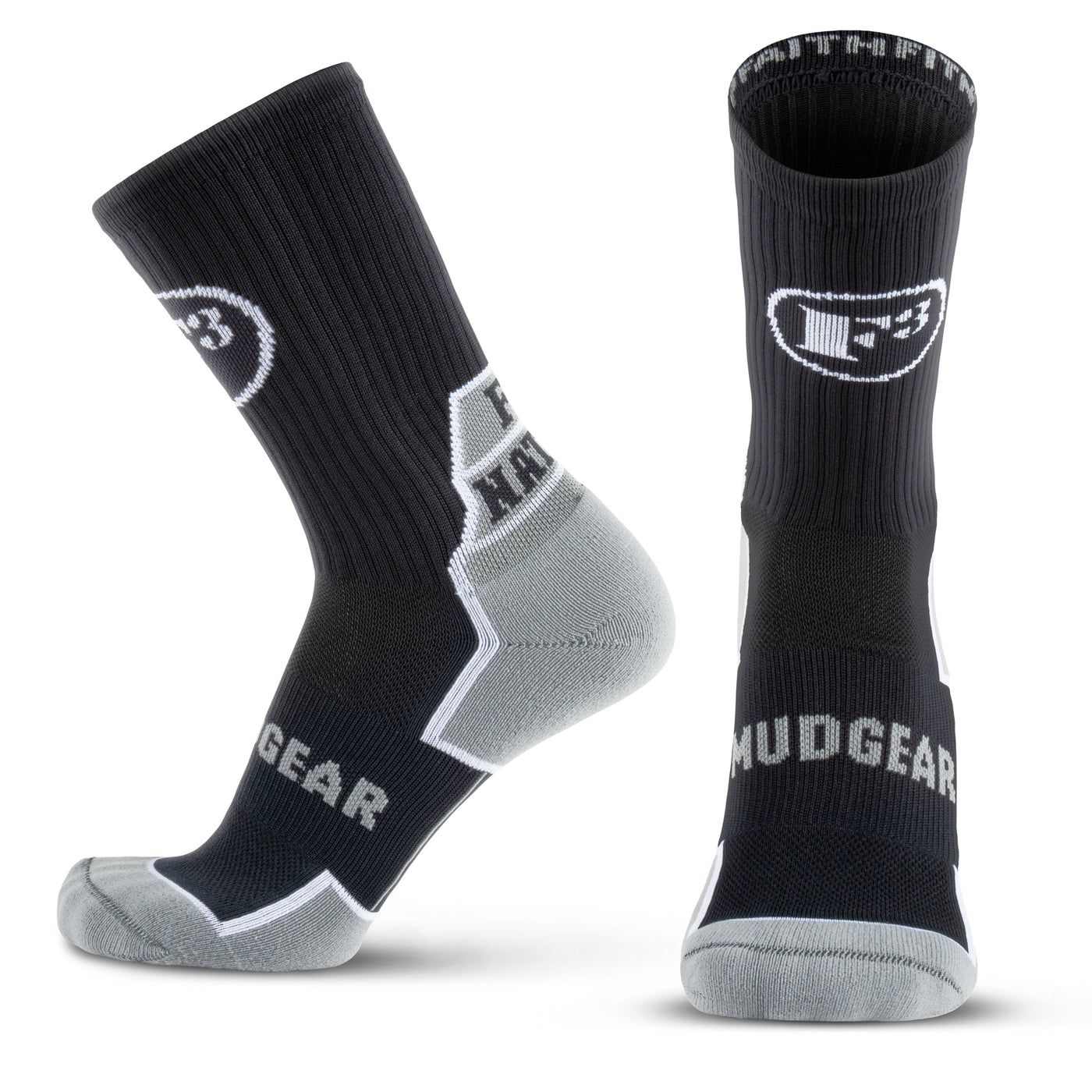 MudGear F3 Nation Crew Height Socks (1-pair pack)