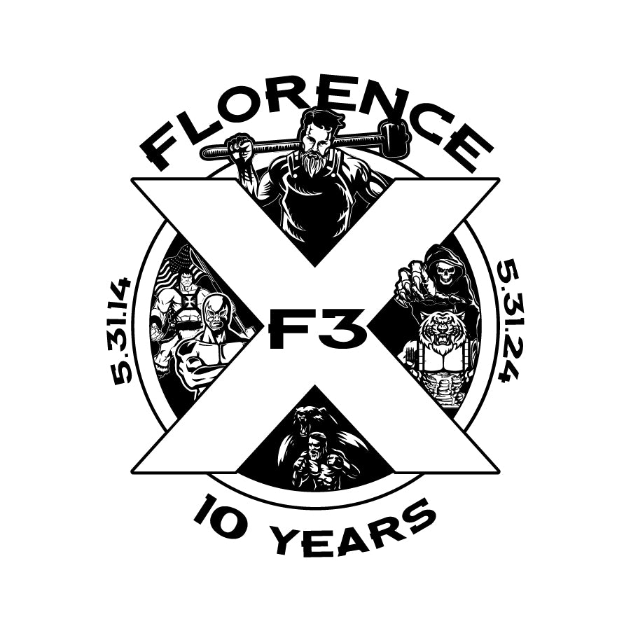 F3 Florence 10 Year Anniversary (Black Ink) Pre-Order April 2024