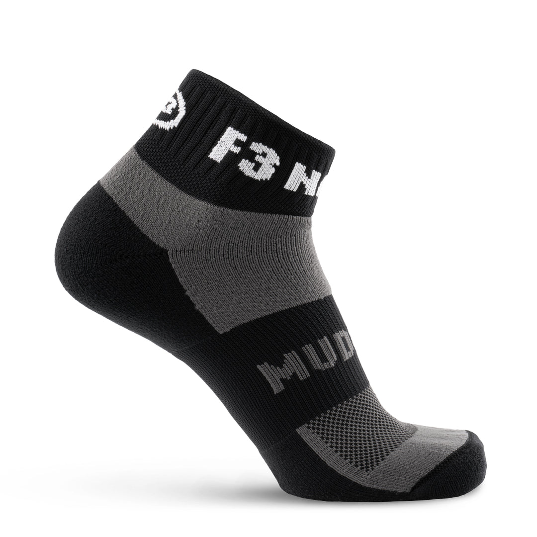 F3 Nation MudGear Quarter (¼) Crew Socks (1-pair pack) - New Style