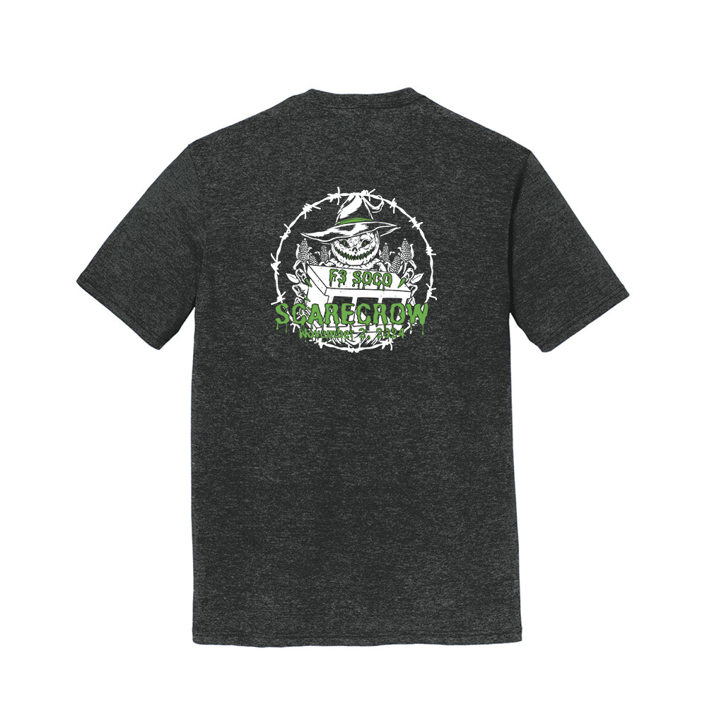 CLEARANCE ITEM - F3 SoCo Scarecrow DTF Logo  - District Perfect Tri Tee (Heather Black/2XL)