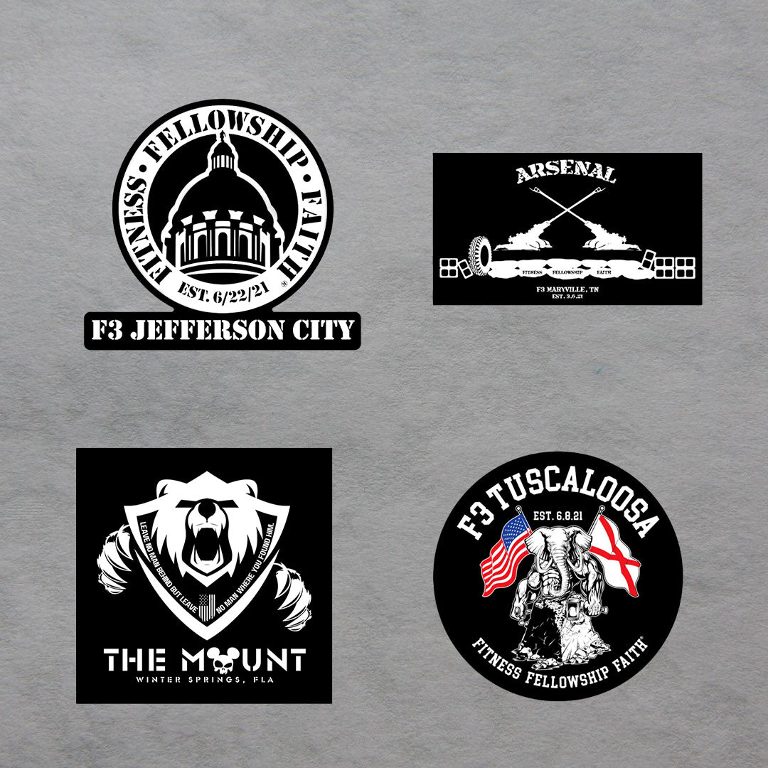 F3 Custom Regional/AO Logo Stickers - Made to Order