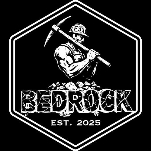 F3 Bedrock in White Logo (Made to Order DTF)