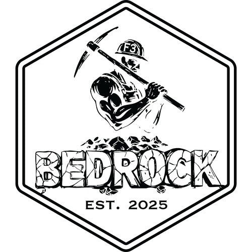 F3 Bedrock in Black Logo (Made to Order DTF)