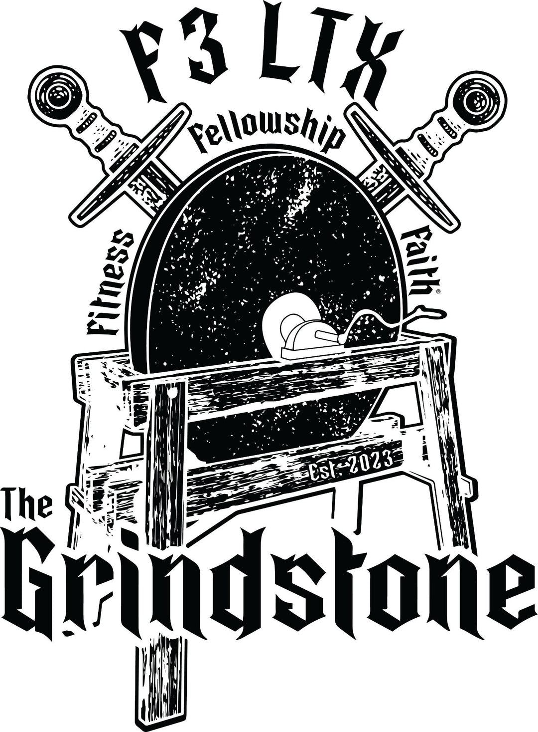 F3 LTX The Grindstone in Black Logo (Made to Order DTF)