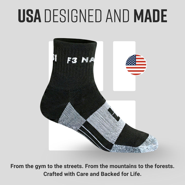 MudGear F3 Nation Quarter (¼) Crew Socks (1-pair pack) - Old Style