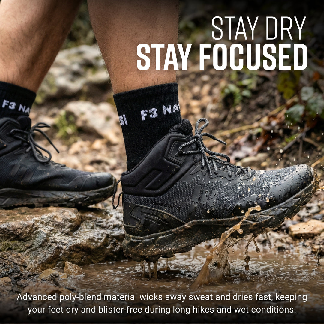 MudGear F3 Nation Quarter (¼) Crew Socks (1-pair pack) - Old Style