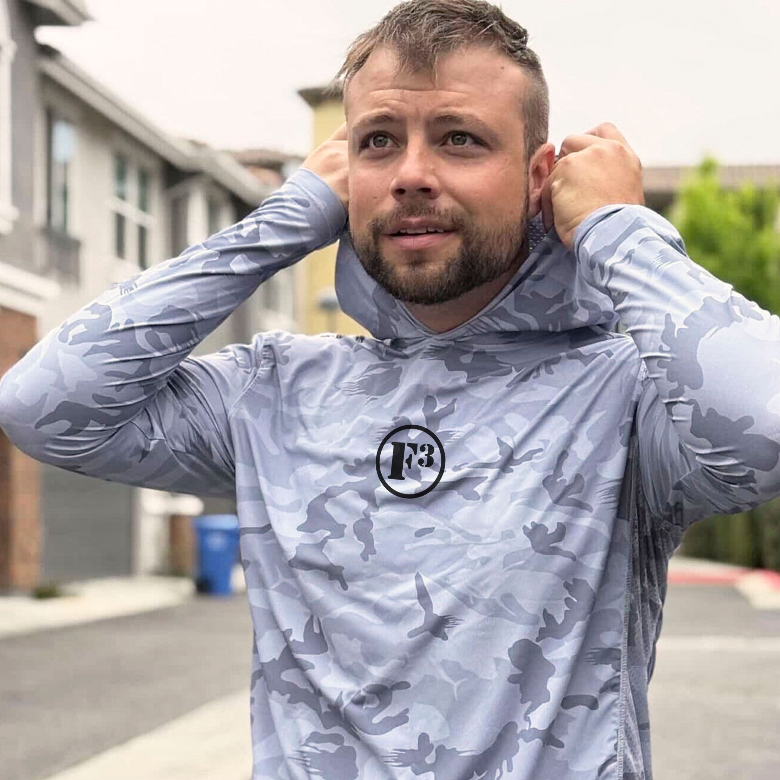 F3 MudGear Sun Hoodie - Light Gray Camo - Made to Order – The F3