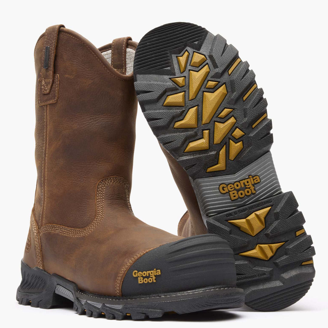 Men's Georgia Boot Rumbler Pull-On, Black/Brown