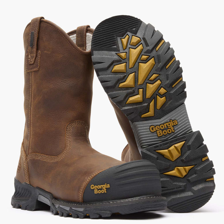 Men's Georgia Boot Rumbler Pull-On, Black/Brown