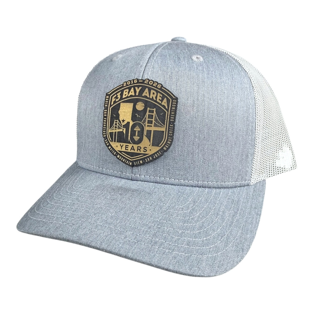 F3 Bay Area 10-Year Anniversary Leatherette Patch Hat Pre-Order February 2026