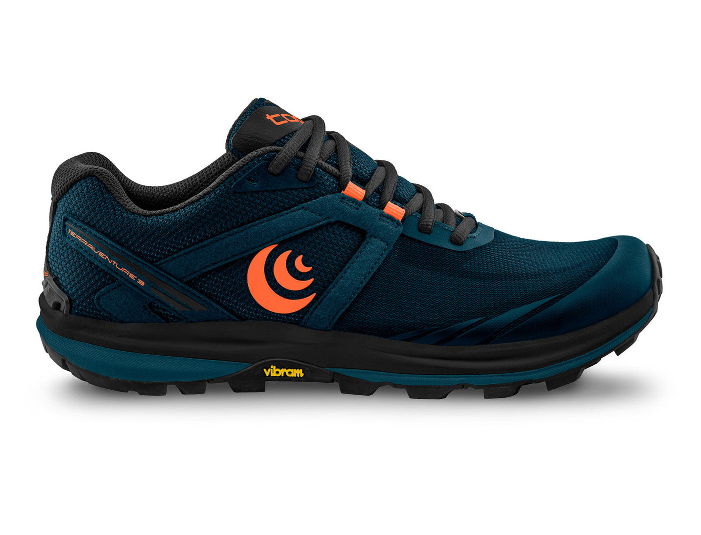 Men's Topo Athletic Terraventure 3, Navy/Orange, 9.5 D Medium