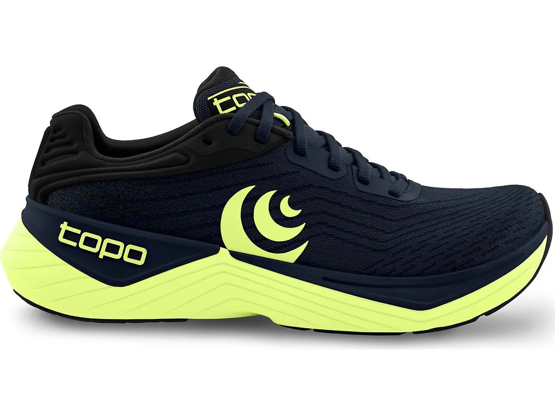 Men's Topo Athletic Ultrafly 5, Navy/Lime, 11.5 D Medium