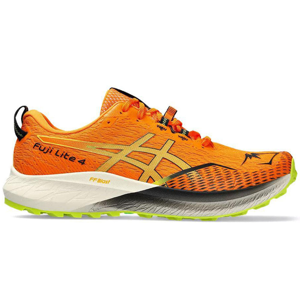 Men's Asics Fuji Lite 4, Bright Orange/Neon Lime, 11.5 D Medium