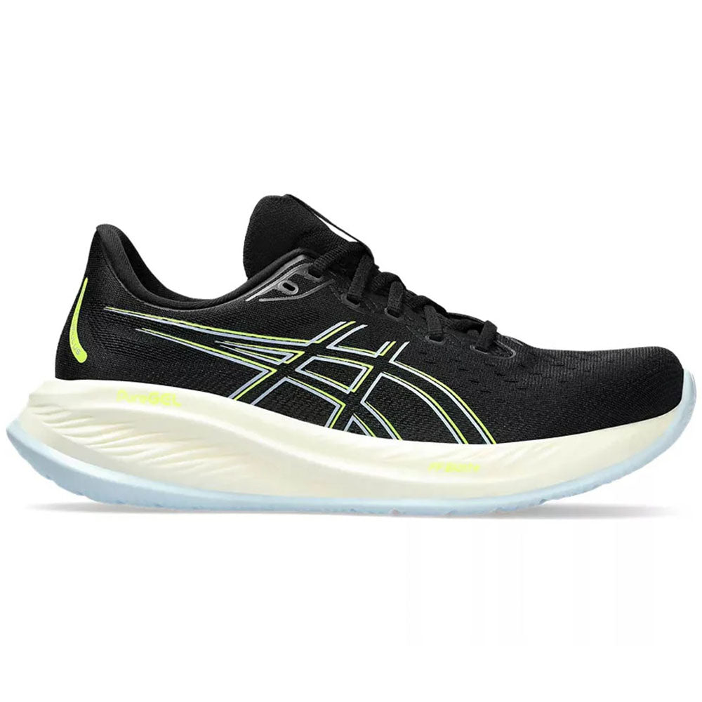 Men's Asics Gel-Cumulus 26, Black/Safety Yellow, 10 D Medium