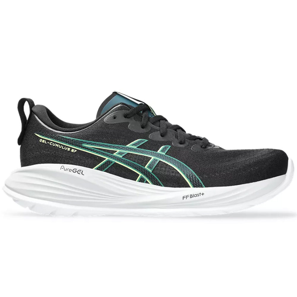 Men's Asics Gel-Cumulus 27, Black/Lucid Yellow, 12.5 D Medium