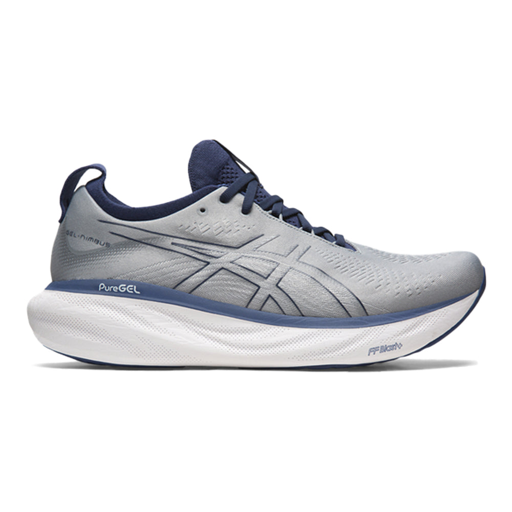 Men's Asics Gel-Nimbus 25, Sheet Rock/Indigo Blue, 14 D Medium