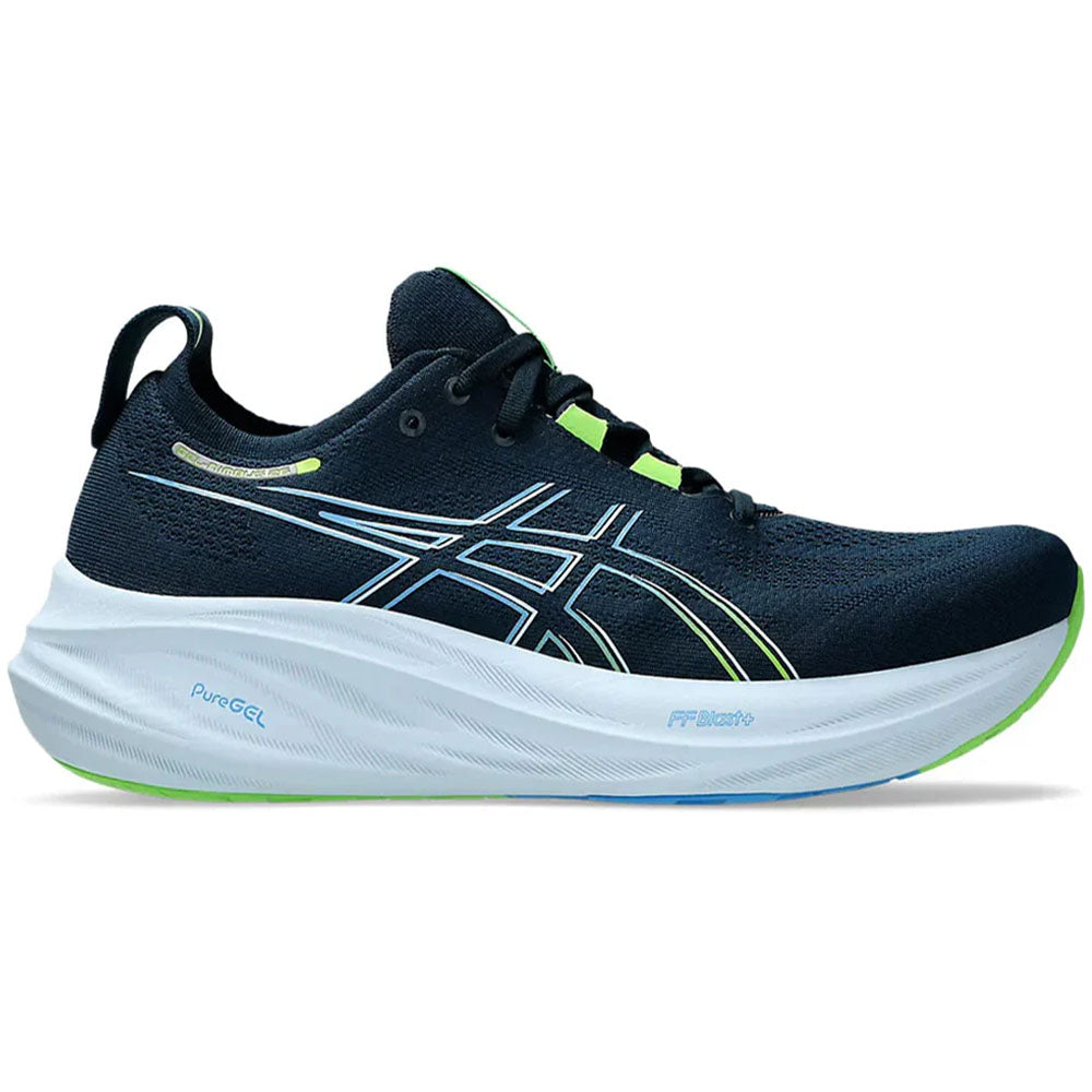 Men's Asics Gel-Nimbus 26, French Blue/Electric Lime, 16 D Medium