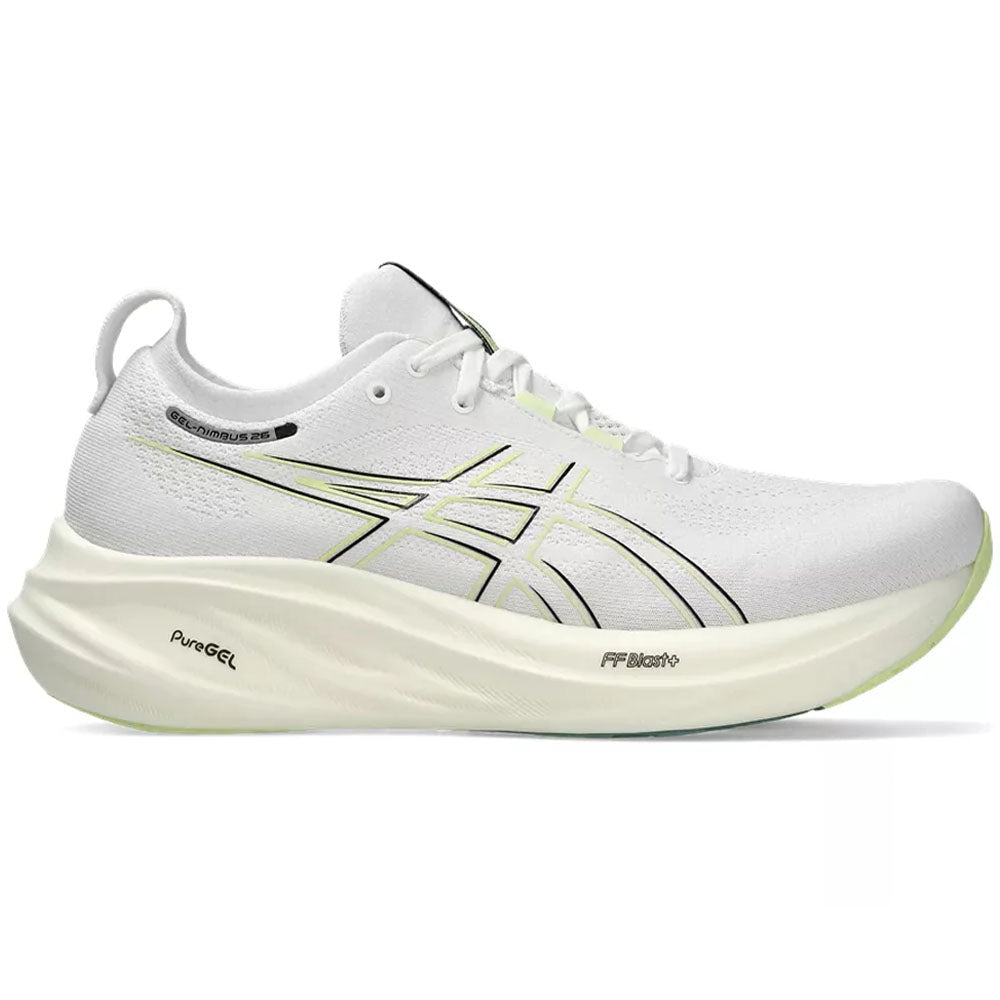 Men's Asics Gel-Nimbus 26, White/Birch, 12 2E Wide