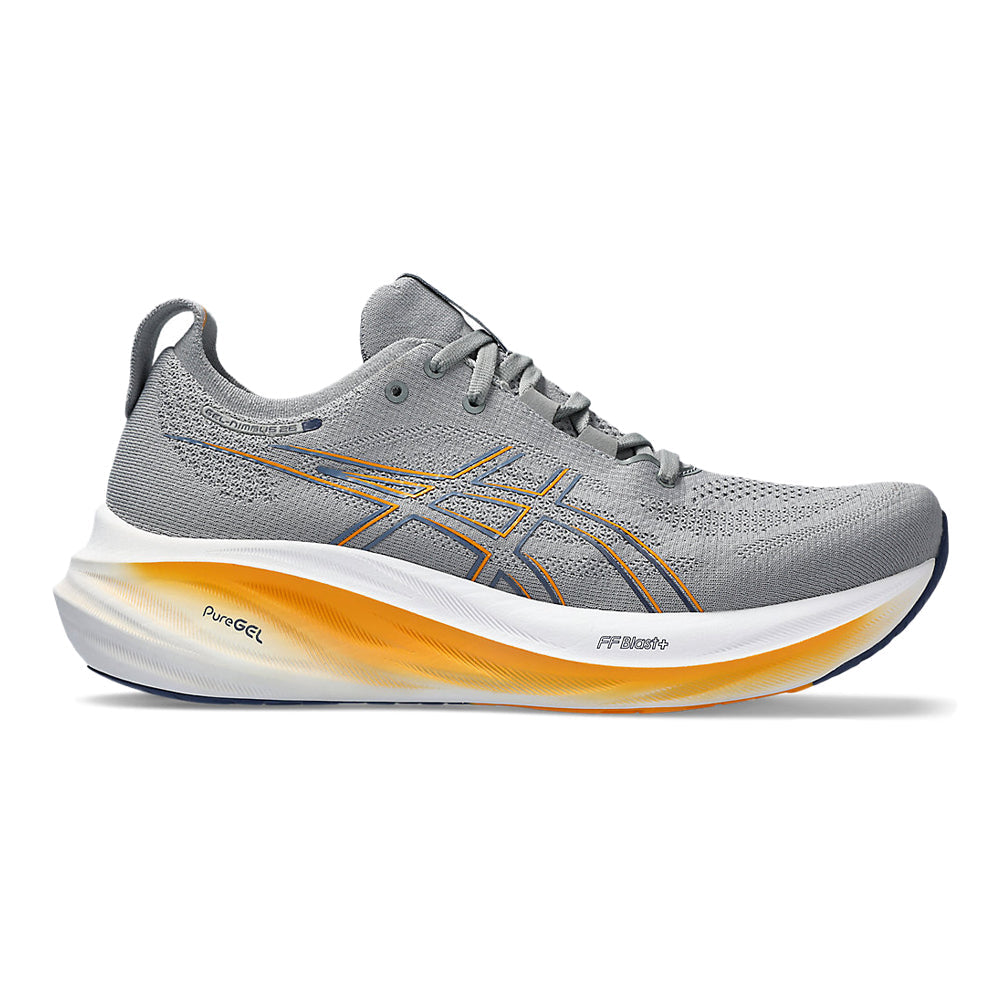 Men's Asics GEL-Nimbus 26, Sheet Rock/Thunder Blue, 10 2E Wide