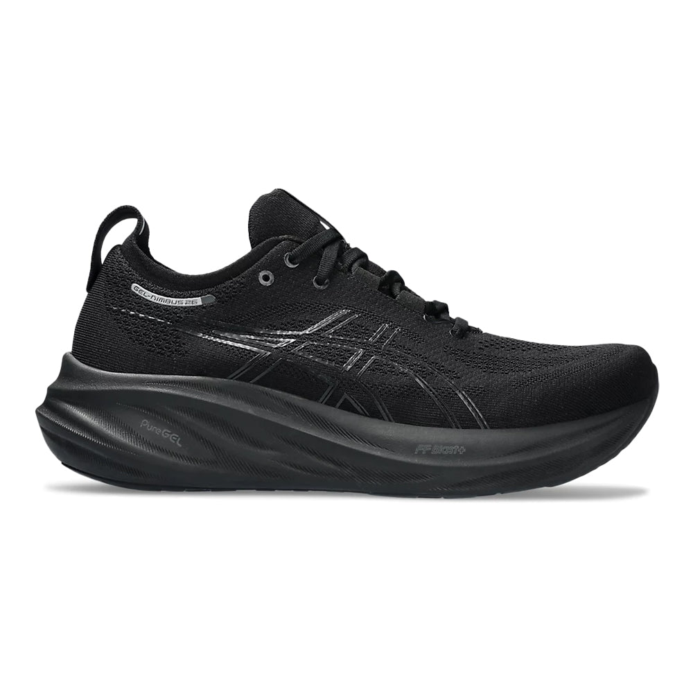 Men's Asics GEL-Nimbus 26, Black/Black, 9.5 2E Wide