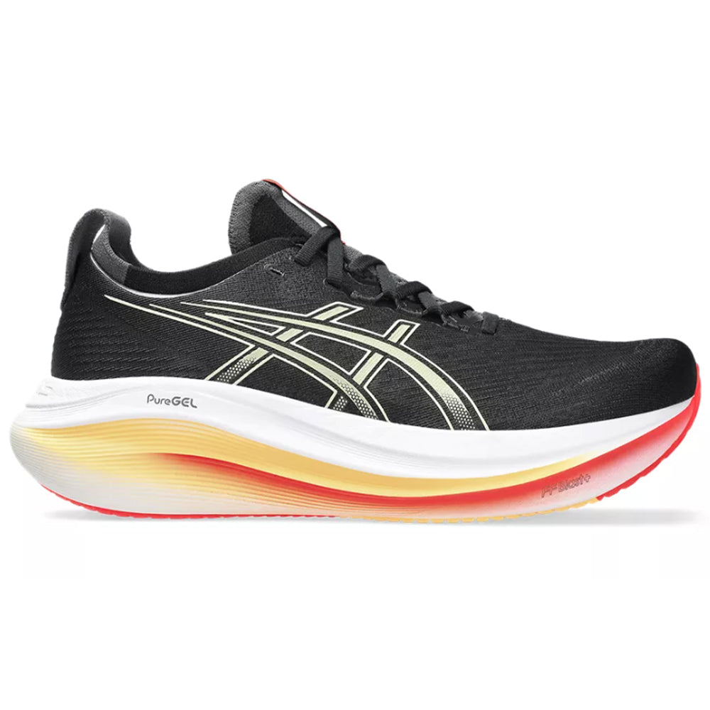 Men's Asics Gel-Nimbus 27, Black/Khaki, 10.5 D Medium