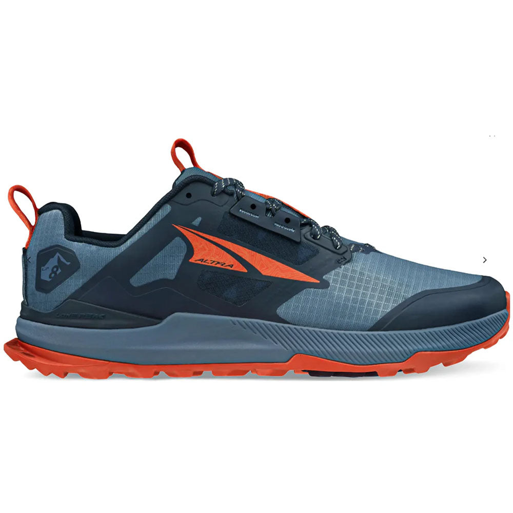 Men's Altra Lone Peak 8, Blue/Orange, 13 D Medium