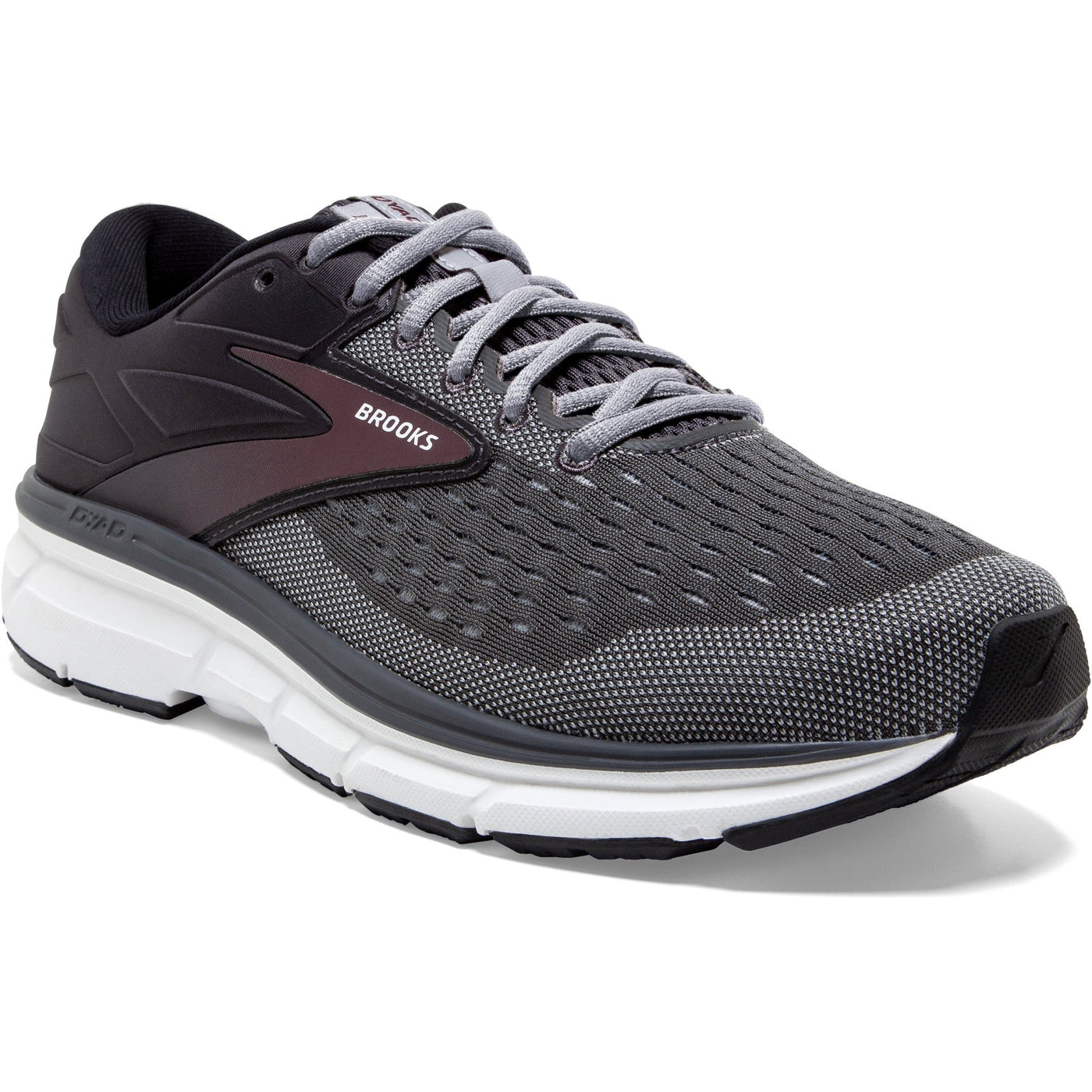 Men's Brooks Dyad 11, Blackened Pearl/Alloy/Red, 12 D Medium