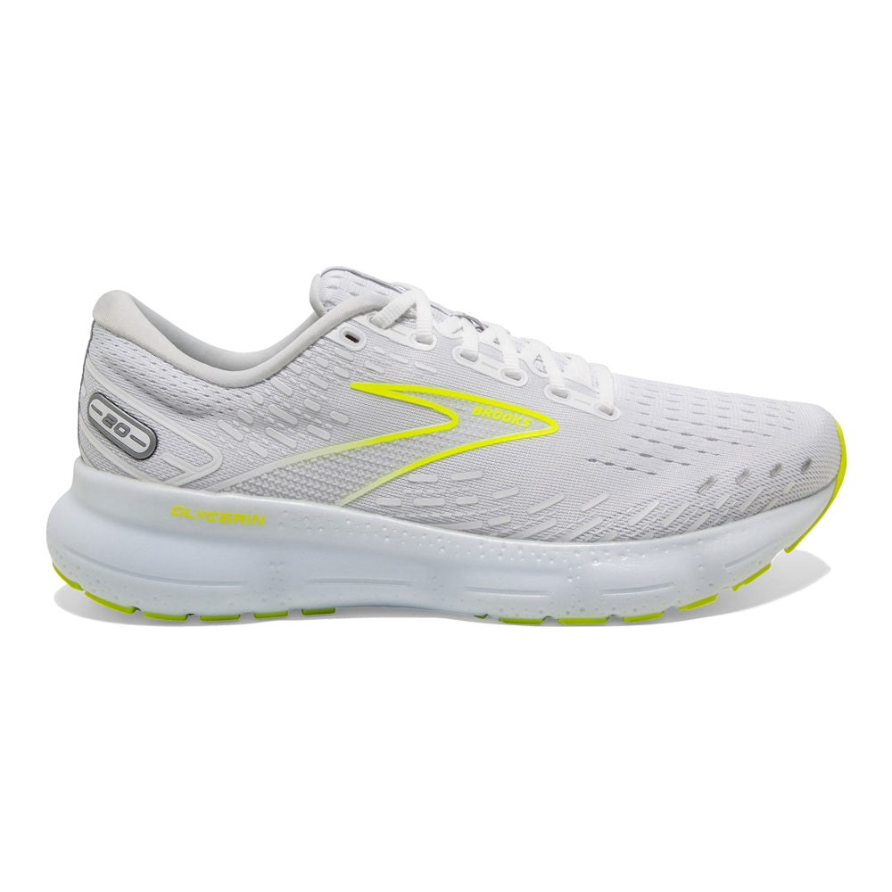 Men's Brooks Glycerin 20, White/Nightlife, 7.5 D Medium