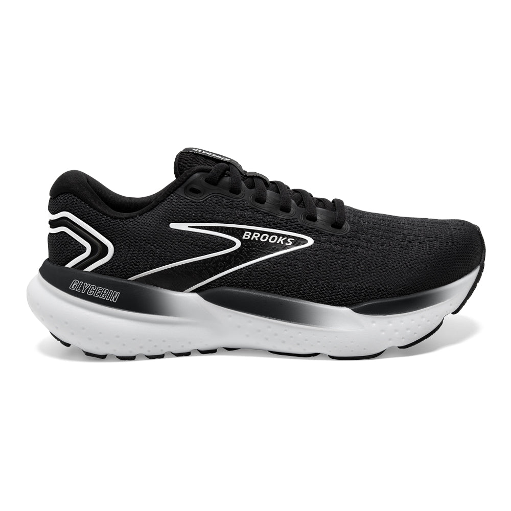 Men's Brooks Glycerin 21, Black/Grey/White, 9.5 2E Wide