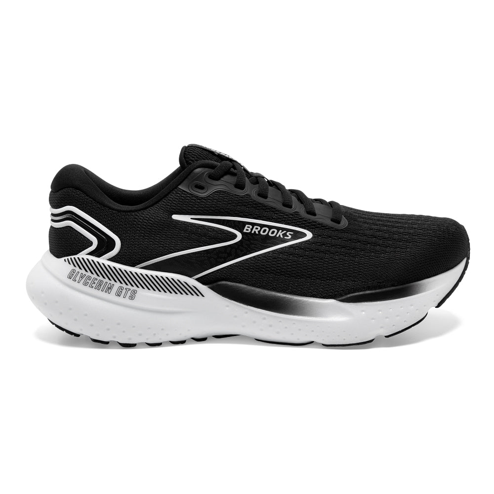 Men's Brooks Glycerin GTS 21, Black/Grey/White, 12 D Medium