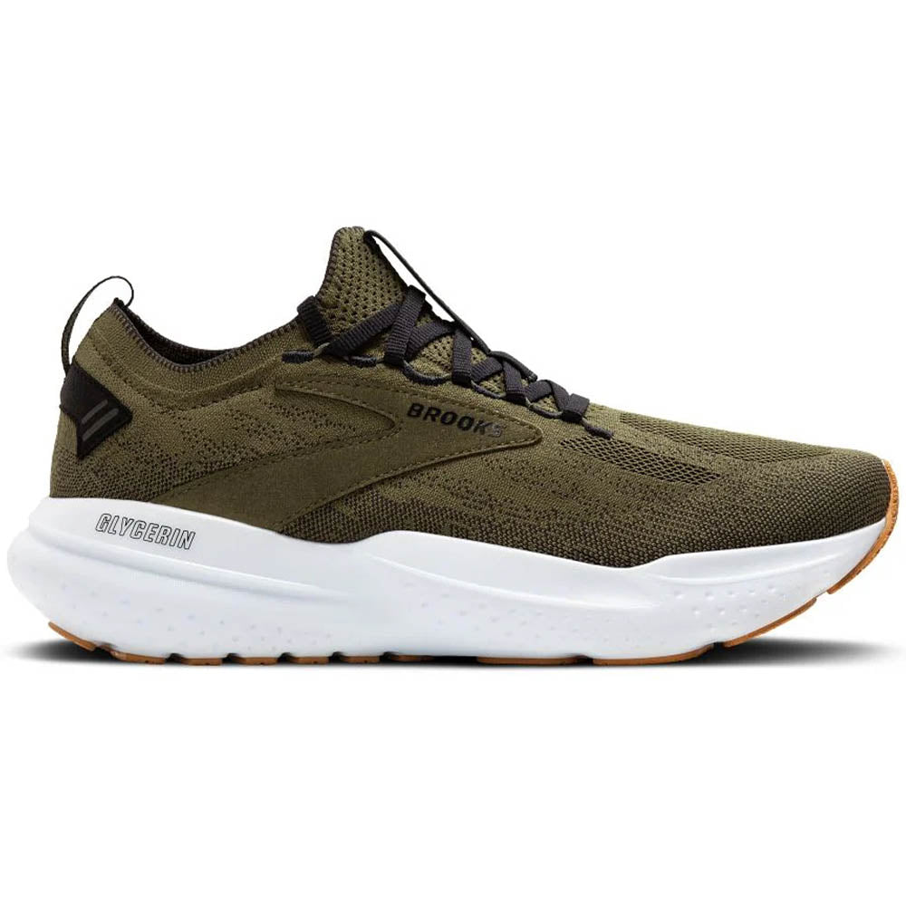 Men's Brooks Glycerin StealthFit 21, Green/Black/White, 12.5 D Medium