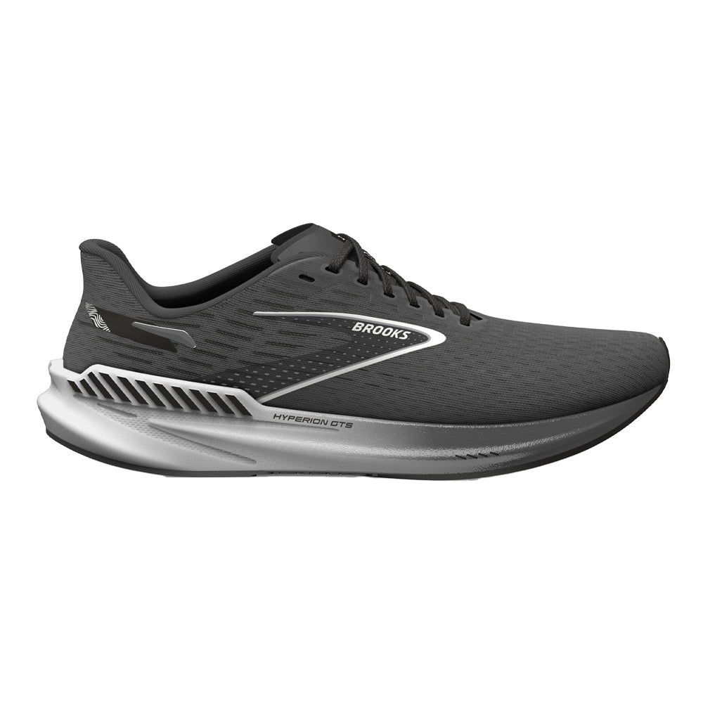 Men's Brooks Hyperion GTS, Gunmetal/Black/White, 9.5 D Medium