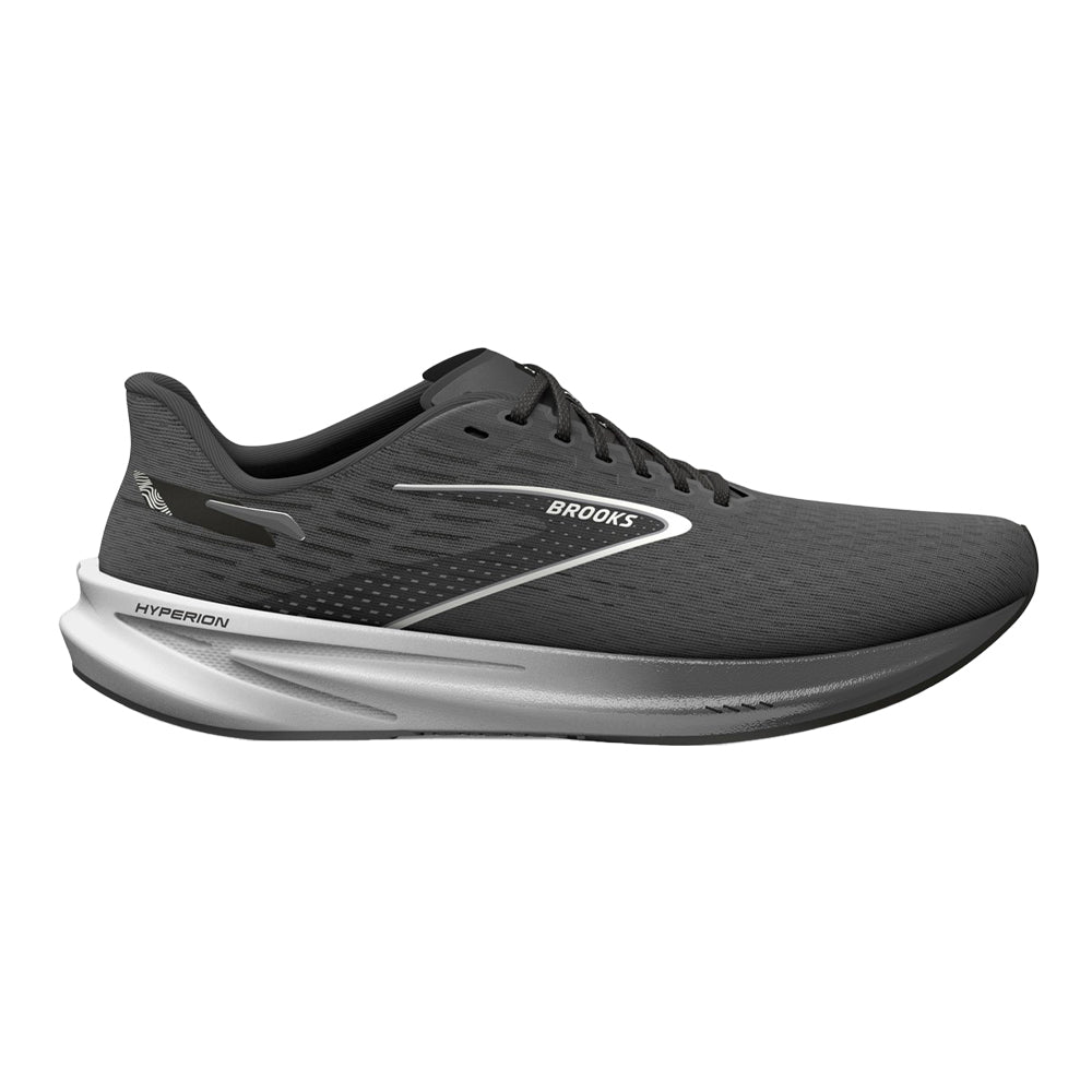 Men's Brooks Hyperion, Gunmetal/Black/White, 12.5 D Medium