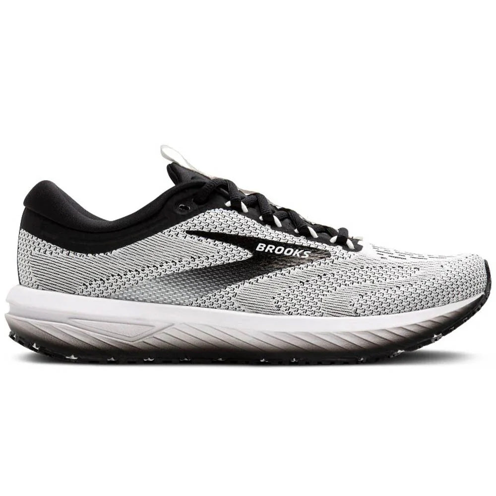 Men's Brooks Revel 7, White/Black, 13 D Medium