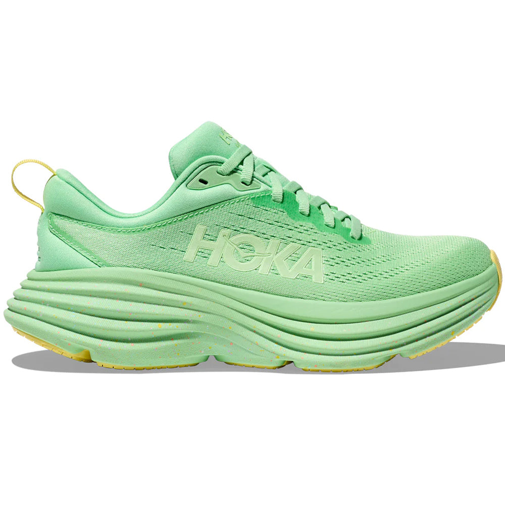 Men's Hoka Bondi 8, Lime Glow/Lemonade, 10 D Medium