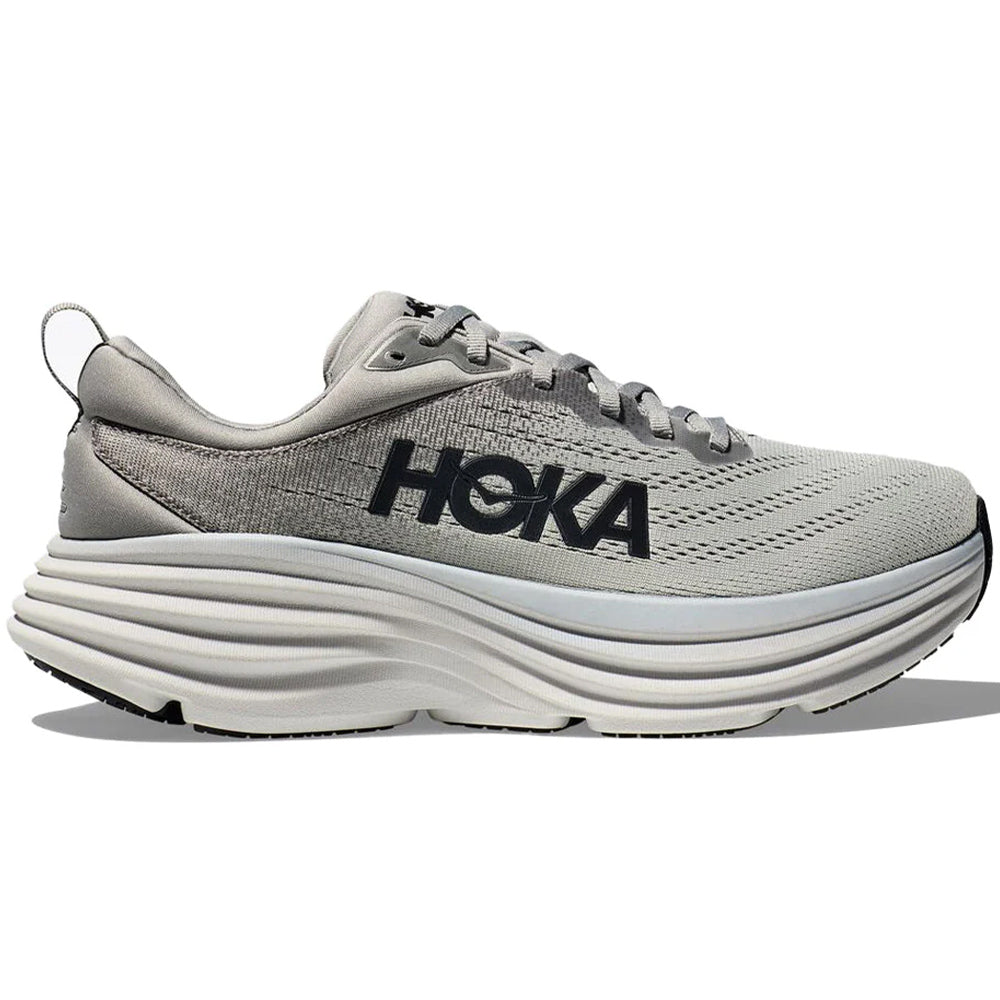 Men's Hoka Bondi 8, Sharkskin/Harbor Mist, 13 4E Extra Wide