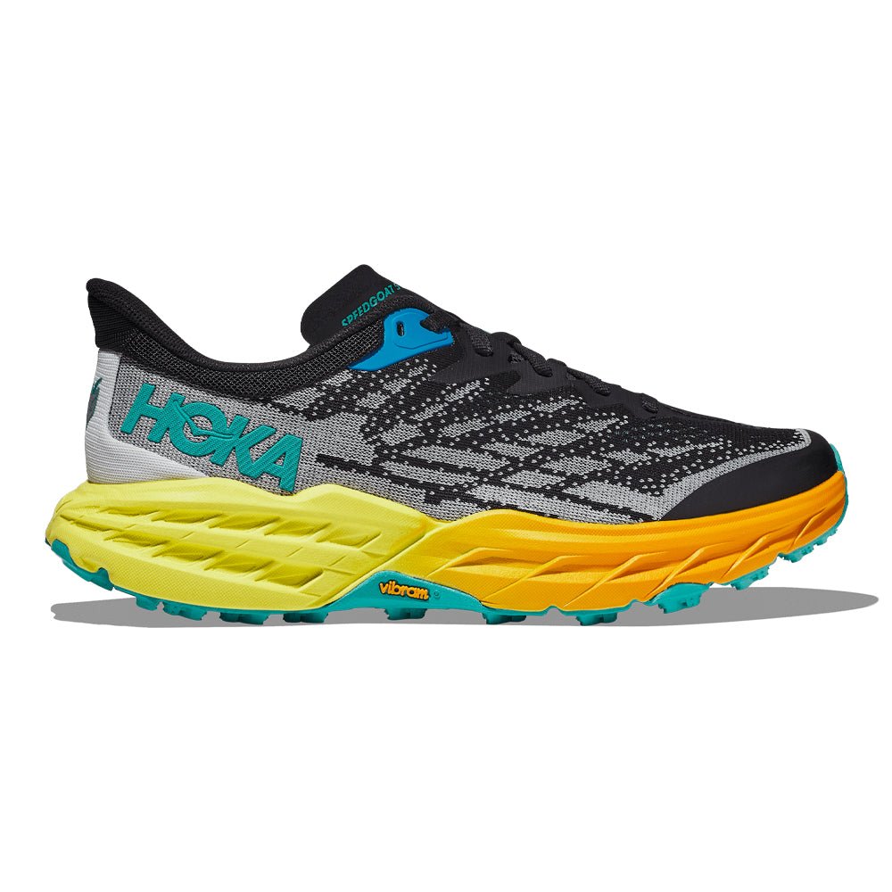 Men's Hoka One One Speedgoat 5, Black/Evening Primrose, 9.5 D Medium